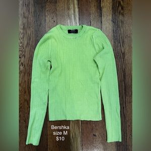 green bershka long sleeve shirt